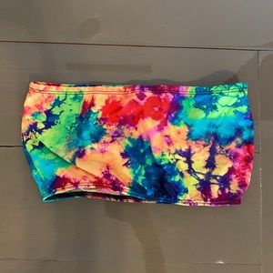 Rainbow tie dye bandeau